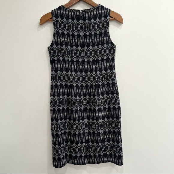 Pendleton Kiwanda Virgin Wool Southwestern Aztec Print Dress Gray Black 2 Petite - Picture 2 of 9